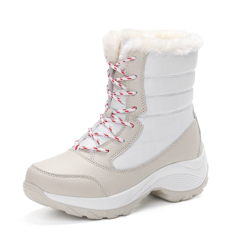 Women&#39;s Shoes Winter Fashion Ankle Boots Women Keep Warm Female Lace Up Waterproof Boots Ladies Comfortable Women&#39;s Ankle Shoes