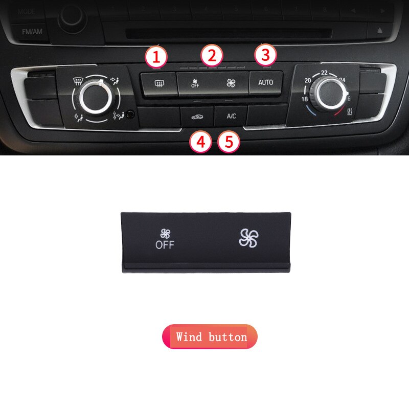 For BMW 3 serie F35 Car Air conditioner Heater Switch button Audio CD Digital Seat heating switch Knob cover Keycaps Trim