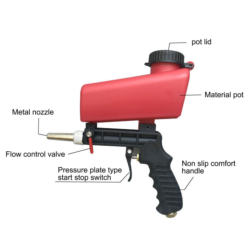 Anti-rust Sandblaster Handheld Pneumatic Sand Blasting Machine Glass Tombstone Sprayer Sandblasting Machine with Small Nozzle