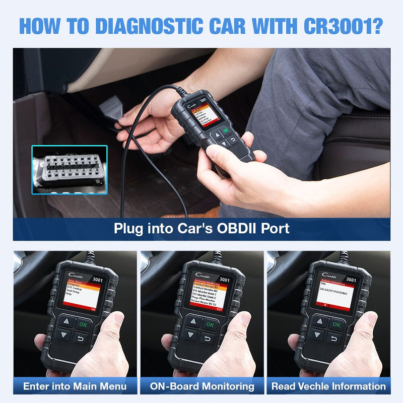 LAUNCH X431 CR3001 Creader Code Reader V2.0 OBDII EOBD Read Code Engine Check Auto Diagnostic Tool DIY OBD Scanner pk ELM327