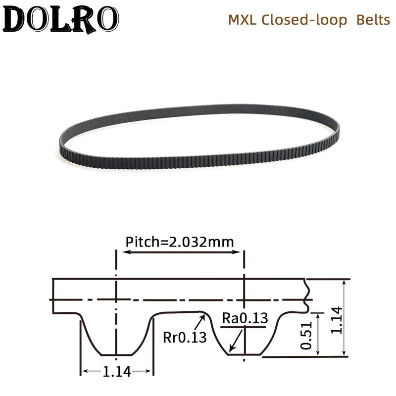 5/10pcs MXL Timing belt B114 B116 B117 B118 B120 Width 6/10mm Synchronous Belt 91MXL 93MXL 93.6MXL 94MXL 96MXL Pitch 2.032mm