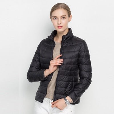 Women Winter Coat 2021 New Ultra Light White Duck Down Jacket Slim Women Winter Puffer Jacket Portable Windproof Down Coat 7XL