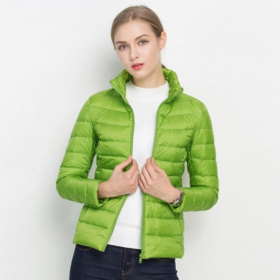 Women Winter Coat 2021 New Ultra Light White Duck Down Jacket Slim Women Winter Puffer Jacket Portable Windproof Down Coat 7XL