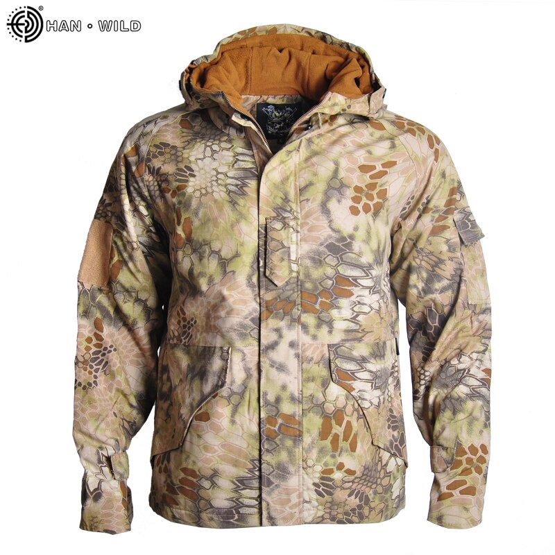 Tactical Jacket Hiking Jackets G8 Men Waterproof Warm Men Hooded Windbreaker Fleece Hunt Clothes Camouflage Army Military Jacket