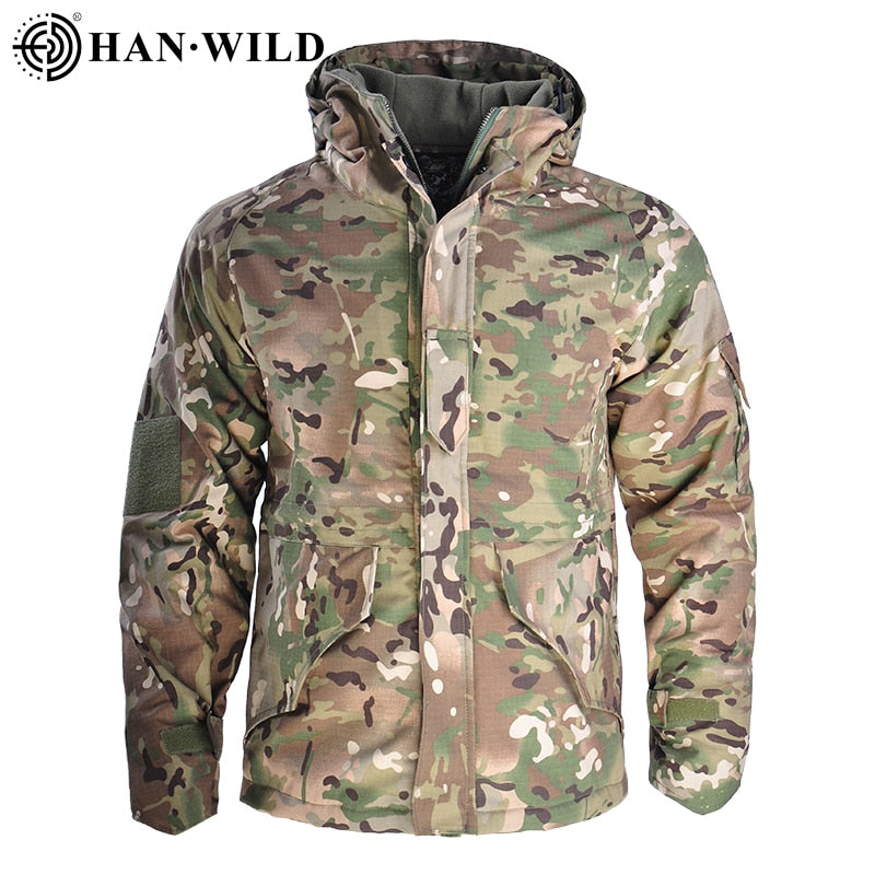 Tactical Jacket Hiking Jackets G8 Men Waterproof Warm Men Hooded Windbreaker Fleece Hunt Clothes Camouflage Army Military Jacket