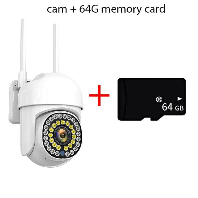 Wifi Security Outdoor Waterproof PTZ Auto Tracking Audio CCTV Surveillance 1080P 360 IP Cameras with Google Home Alexa