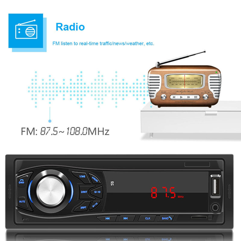 Car Stereo Radio 1030 1044 MP3 WMA WAV player Bluetooth hot sale floor price FM SD USB AUX Multiple EQ 1 DIN 12V