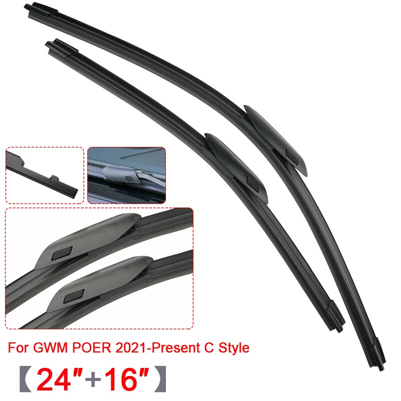 Car Windshield Wiper Blades Rubber Frameless Bracketless Car Wipers For Great Wall Haval Jolion Dargo For GWM POER TANK 300 500