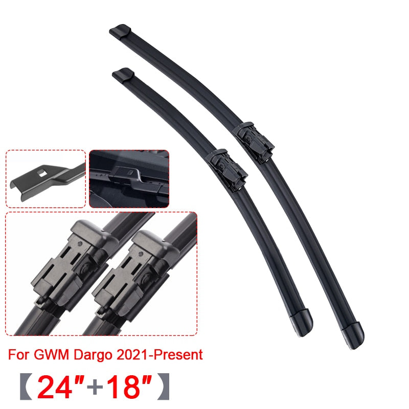 Car Windshield Wiper Blades Rubber Frameless Bracketless Car Wipers For Great Wall Haval Jolion Dargo For GWM POER TANK 300 500