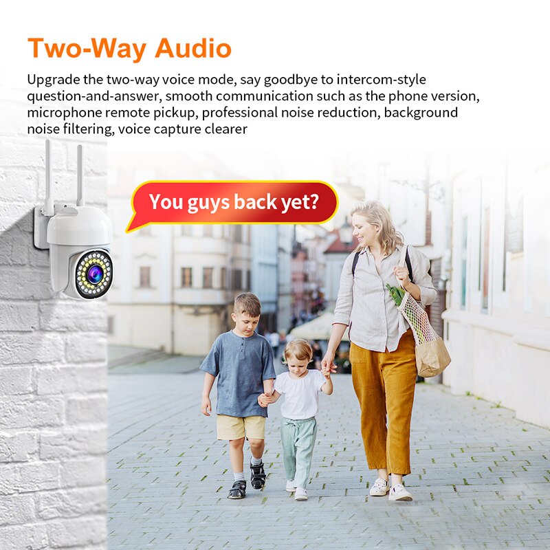 Wifi Security Outdoor Waterproof PTZ Auto Tracking Audio CCTV Surveillance 1080P 360 IP Cameras with Google Home Alexa