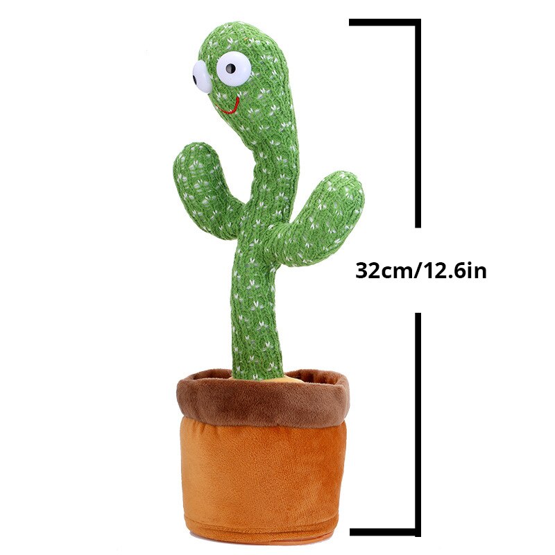 Dancing Cactus Repeat Talking Toy Song Speaker Wriggle Dancing Sing Toy Talk Plushie Stuffed Toys for Baby Adult Toys