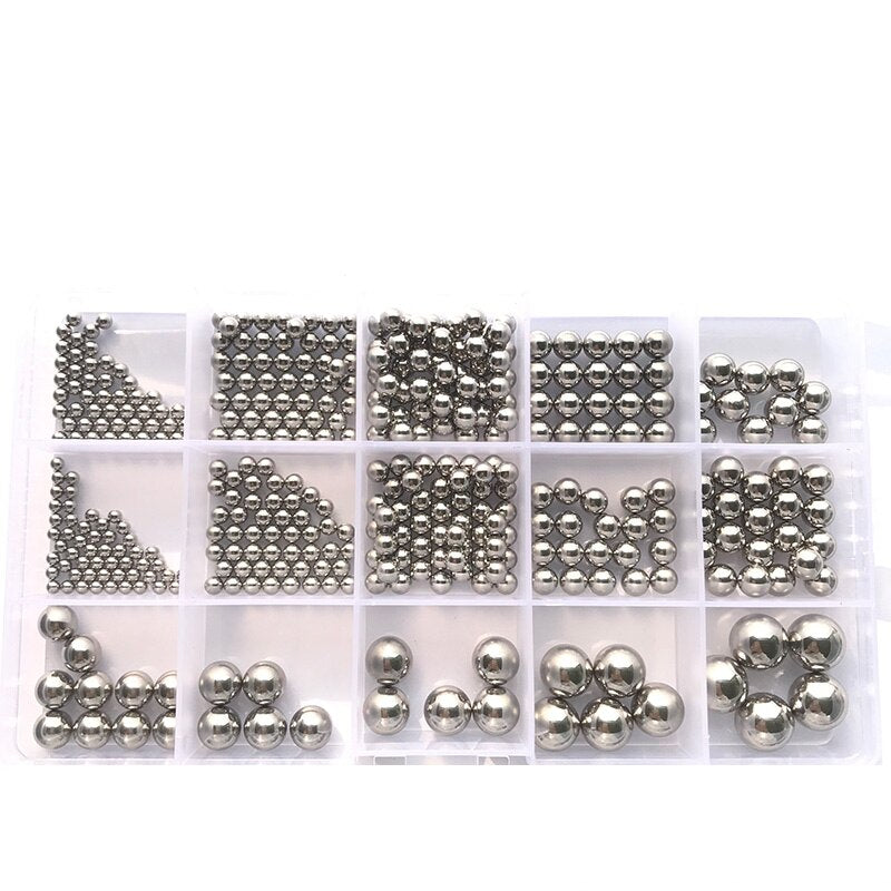 304 Stainless Steel Solid Ball 150/400/520PCS SUS Precision Bearing Steel Small Pellet Slingshot Marbles Round Smooth Slide Ball