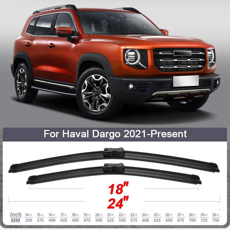 Car Windshield Wiper Blades Rubber Frameless Bracketless Car Wipers For Great Wall Haval Jolion Dargo For GWM POER TANK 300 500