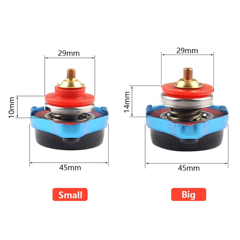 Car Automobile Styling SPSLD Thermo Radiator Cap Tank Cover Water Temperature Gauge with Utility Safe 0.9 Bar/ 1.1 Bar/1.3 Bar