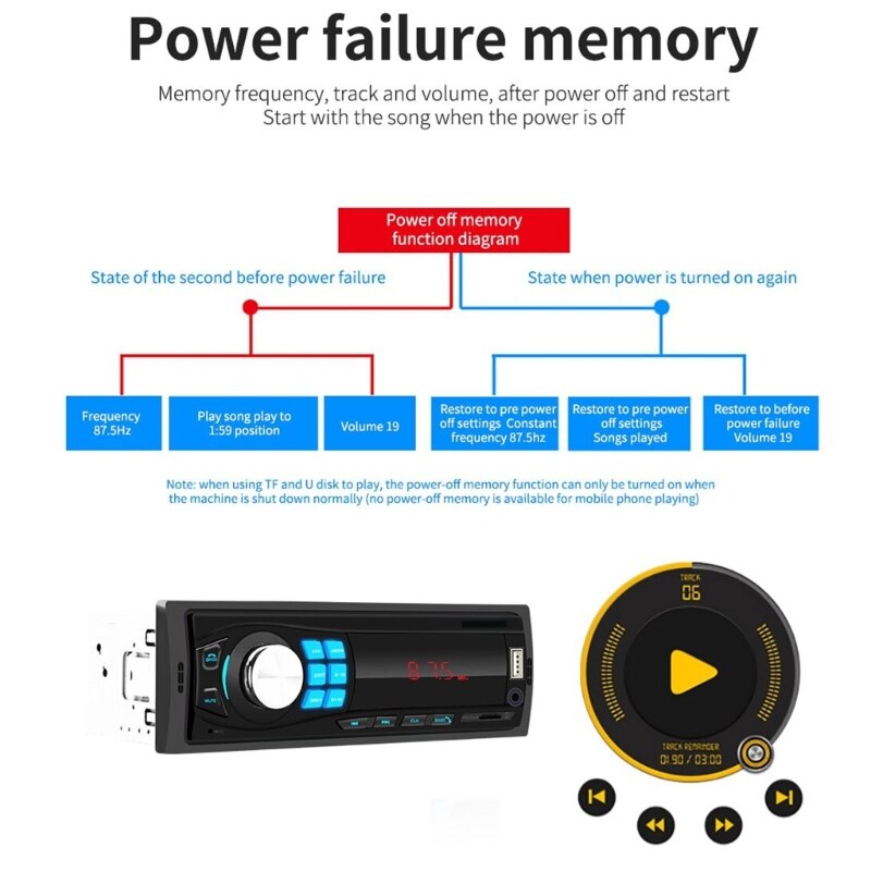 Car 12V Dashboard Tape Recorder FM MP3-Player Bluetooth-compatibe USB Auto Stereo-Audio-Stereo In-dash Radio Electronics