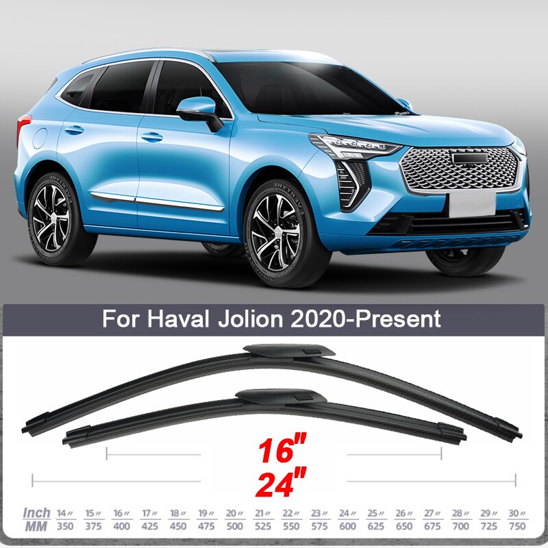 Car Windshield Wiper Blades Rubber Frameless Bracketless Car Wipers For Great Wall Haval Jolion Dargo For GWM POER TANK 300 500