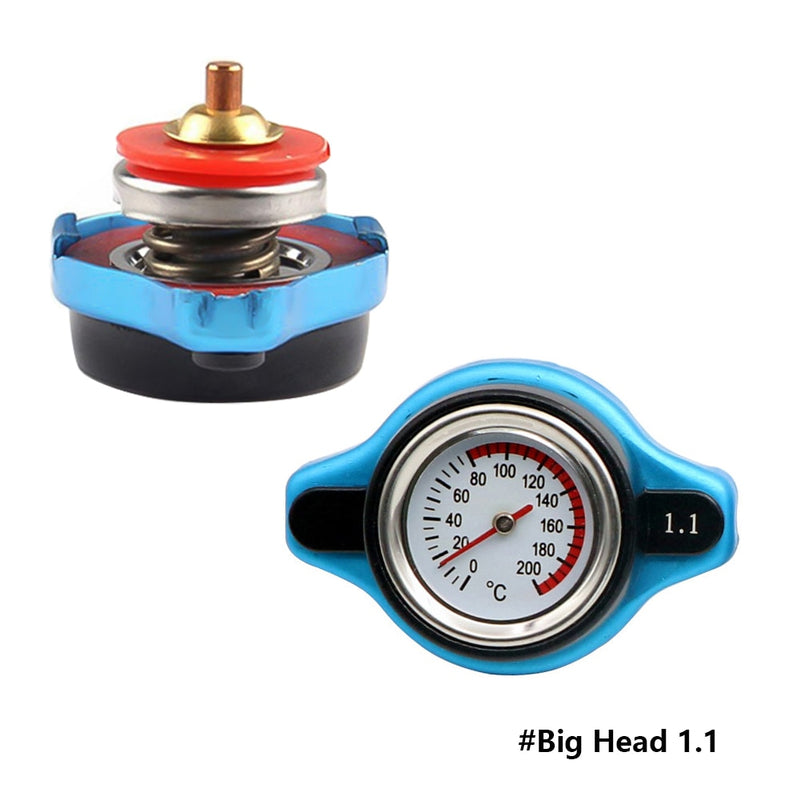 Car Automobile Styling SPSLD Thermo Radiator Cap Tank Cover Water Temperature Gauge with Utility Safe 0.9 Bar/ 1.1 Bar/1.3 Bar