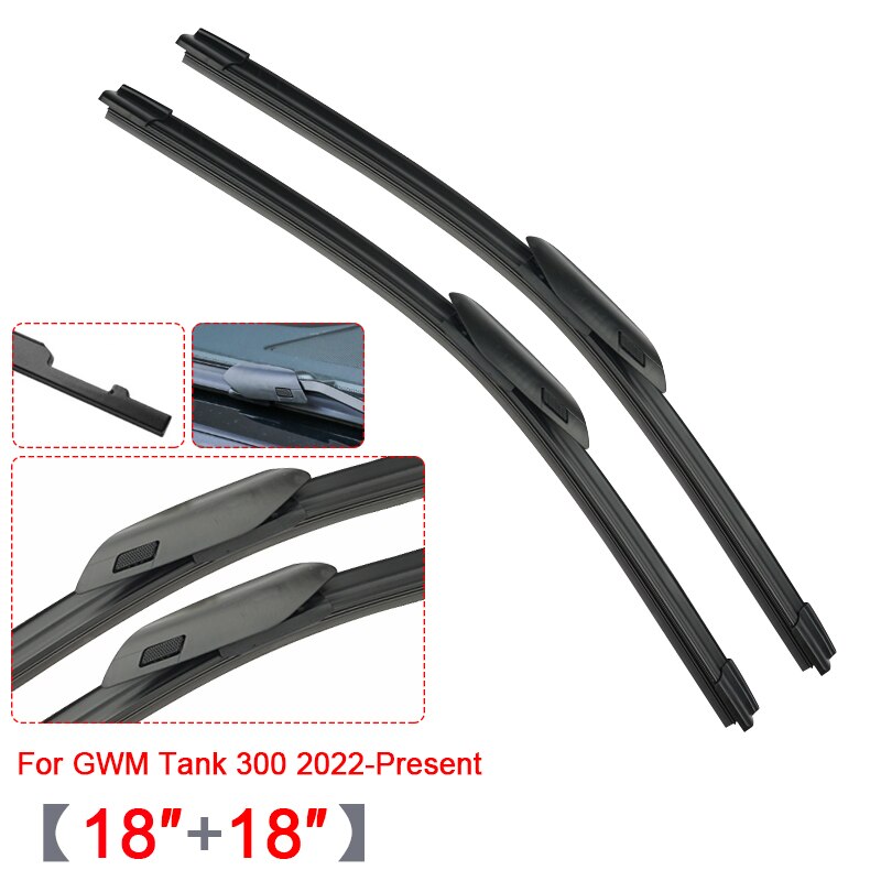 Car Windshield Wiper Blades Rubber Frameless Bracketless Car Wipers For Great Wall Haval Jolion Dargo For GWM POER TANK 300 500