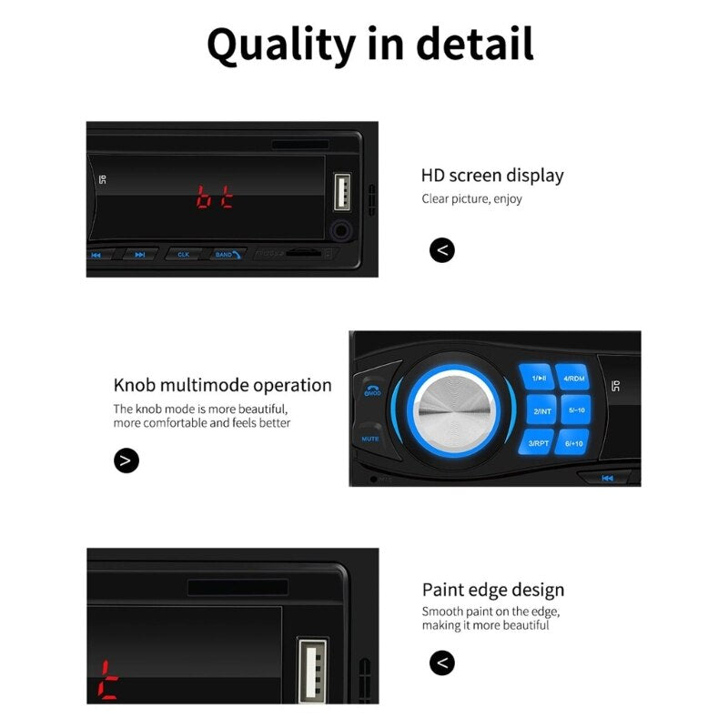 Car 12V Dashboard Tape Recorder FM MP3-Player Bluetooth-compatibe USB Auto Stereo-Audio-Stereo In-dash Radio Electronics