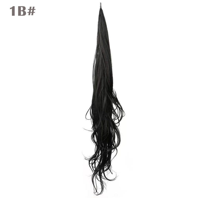 Sylhair Synthetic Ponytail 32inch Long Flexible Wrap Around Pony Tail Hair Extensions for Women Fake Tail Hairpiece Daily Use