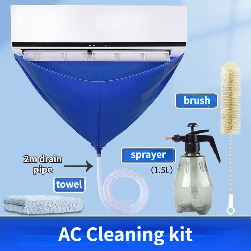 Ac Cleaning Kit Air Conditioner Cleaning Bag with Drain Pipe Ac Cleaner Waterproof  Air Conditioning Washing Set Aircon Tools