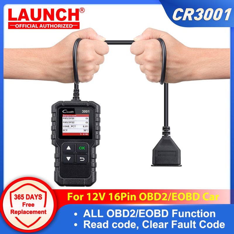 LAUNCH X431 CR3001 Creader Code Reader V2.0 OBDII EOBD Read Code Engine Check Auto Diagnostic Tool DIY OBD Scanner pk ELM327