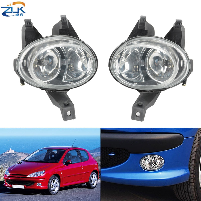 ZUK Front Fog Lamp Fog Light Front Bumper Lamp Reflector Light For Peugeot 206 2005 2006 2007 2008  Driving Anti Fog Light